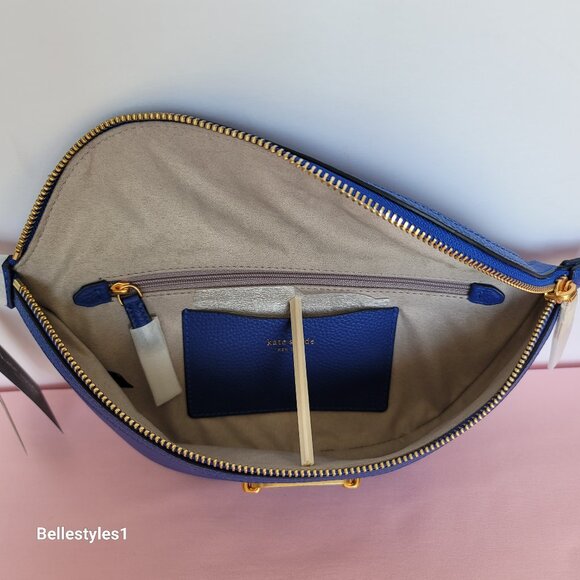 KATE SPADE Belt Bag Gramercy Medium Pebbled Leather – Blueberry color ⭐ - Picture 14 of 16